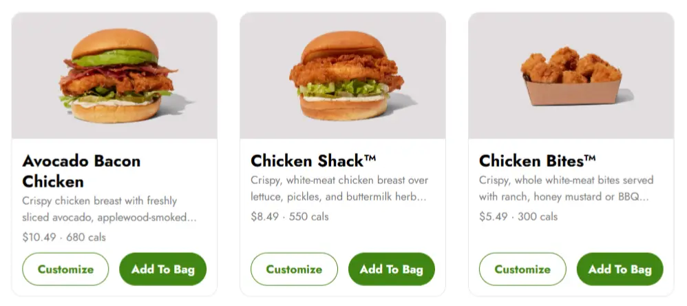 Shake Shack Chicken Menu Prices